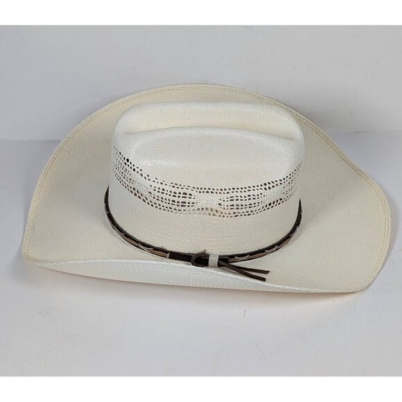 Resistol Denison Double RR Collection 7X Bangora Straw Cowboy Hat Size 7 1/8 - Picture 3 of 8